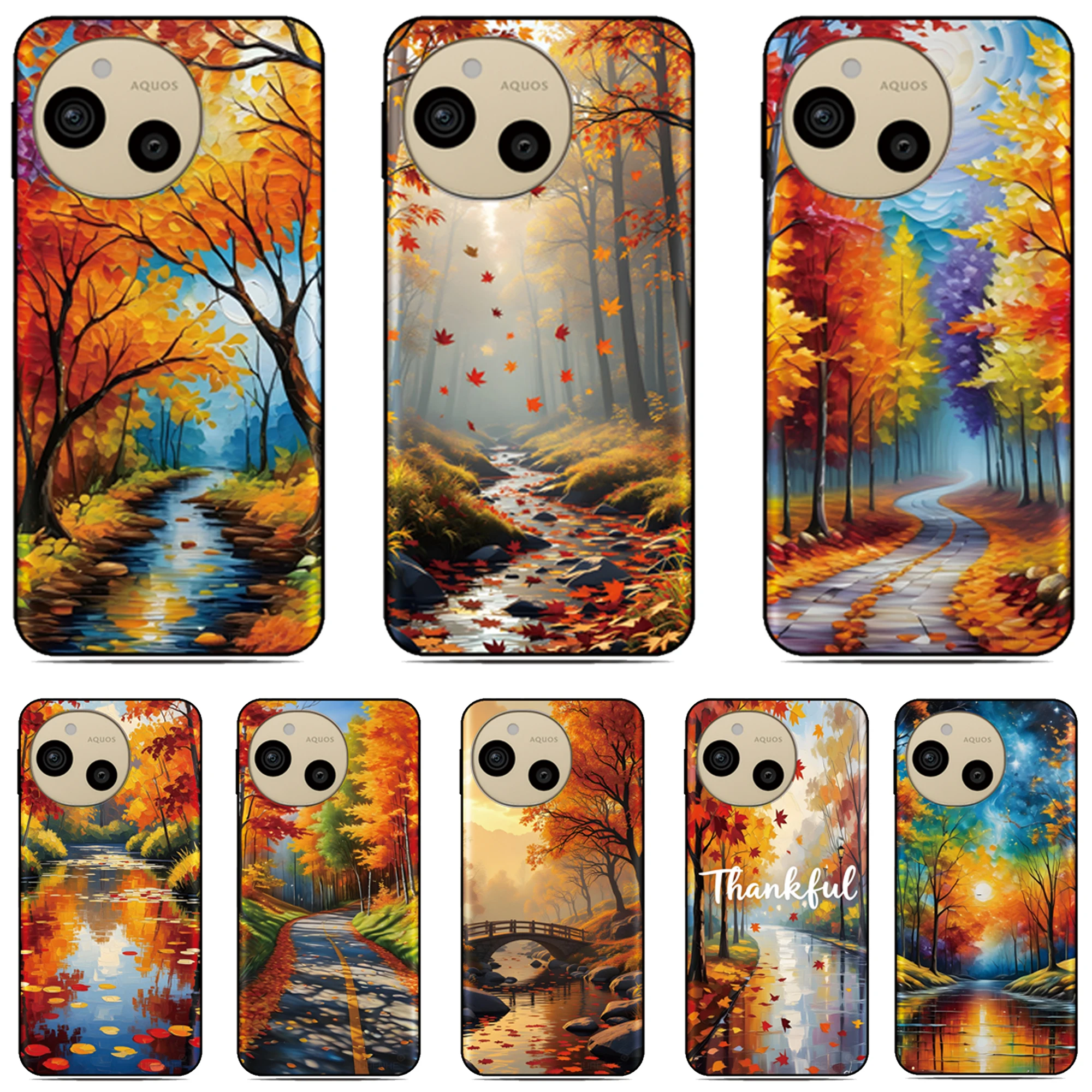Funda de teléfono con pintura de otoño para Sharp Aquos R10 R9 R8 R8s Pro R2 R3 Air Zero6 Wish 5 4 Sense 10 9 8 6 6s 3 Lite V6 V7 Plus