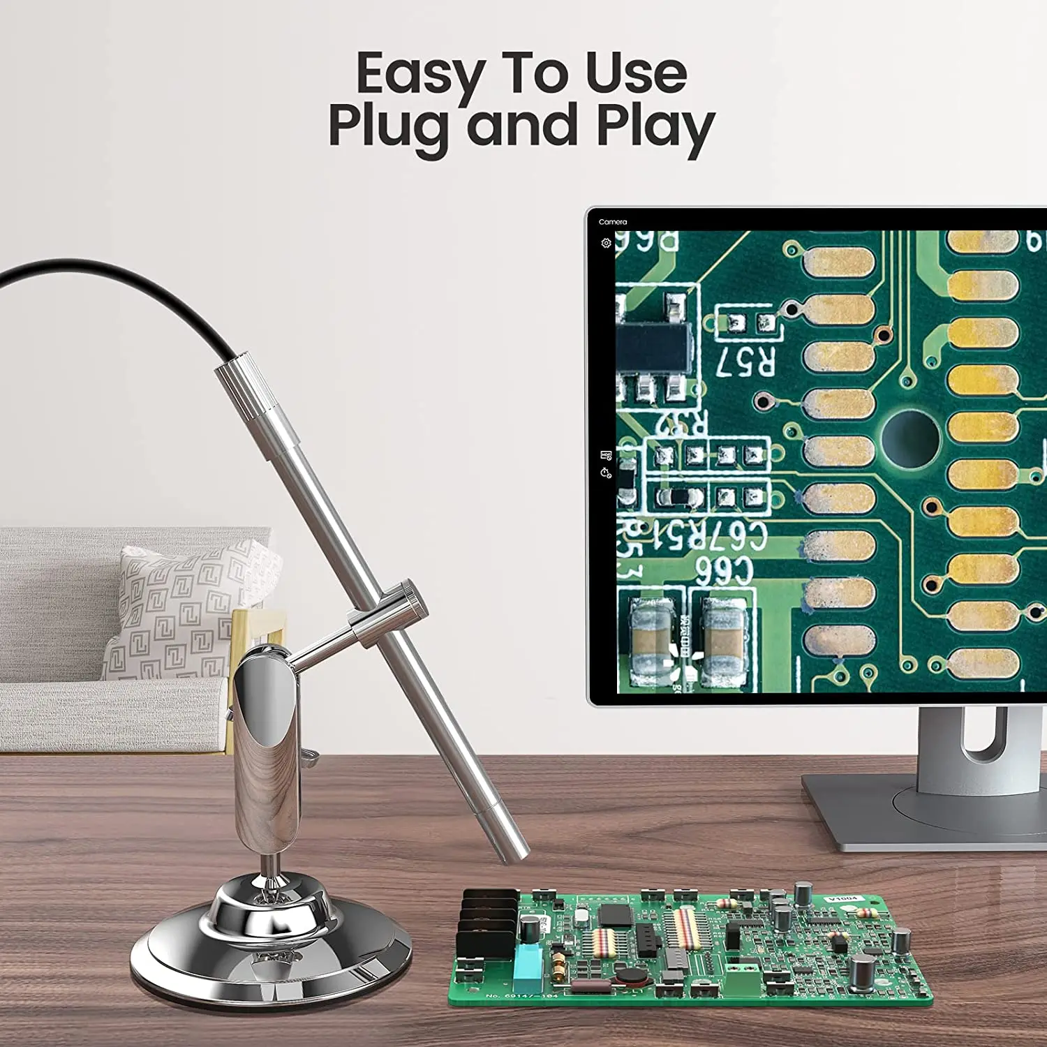 3 In 1 Digital Microscope 1080P USB Endoscope Camera 8 Leds IP67 1.0 mp 200X magnification Stand Magnifier Windows Android MAC