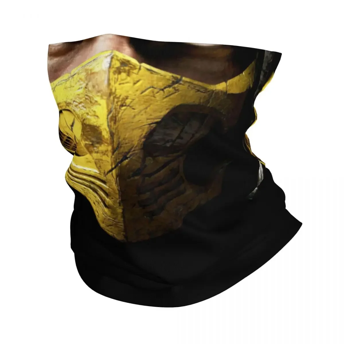 Custom Mortal Kombat Scorpion Bandana Winter Neck Warmer Windproof Wrap Face Scarf Sub Zero Fighting Game Gaiter Headband