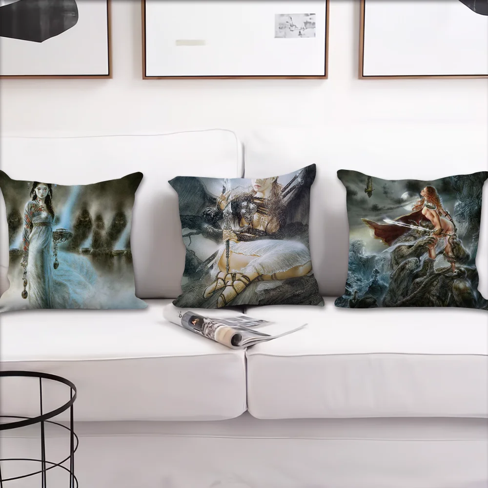 L-Luis Art R-Royo cushion cover Accessories Square Cushion Room Bedroom Headboard Sofa Living Backrest Car Nap Time