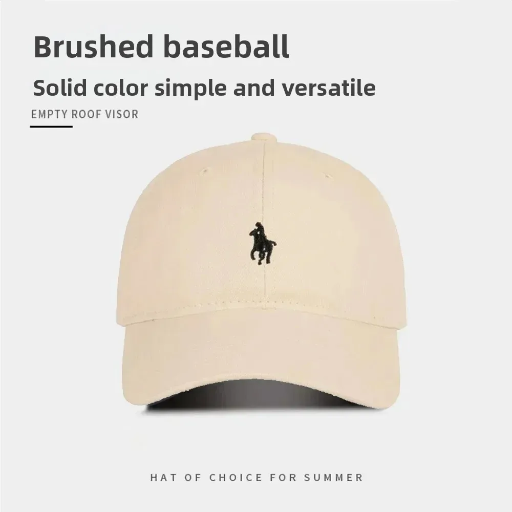 Gorra de béisbol tipo polo para mujer, lavada, suave, versión coreana para hombre, versátil, a la moda, estilo vintage, marca de moda, color sólido