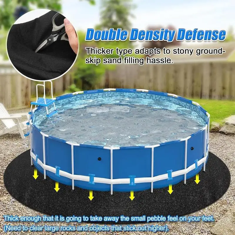 Round Pool Liner Pad 12Ft Protective Pad for Ground Swimming Pools Indoor Outdoor Under Pool Mat Heavy Duty Tarp for Villa Court