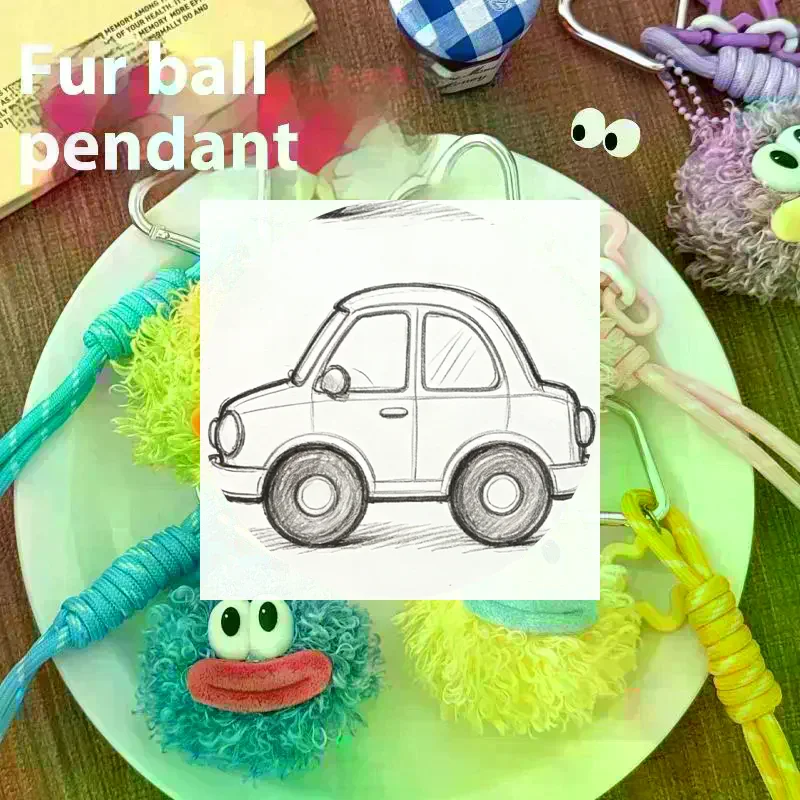 

[JT] 1 шт. Милый мультяшный плюшевый брелок-подвеска в виде пушистого шарика с большим ртом, мягкая игрушка-кукла для украшения рюкзака, прекрасный подарок