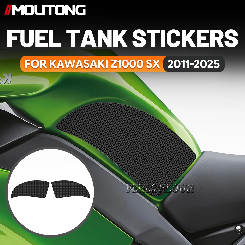 

For KAWASAKI Z1000 SX 2011-2025 Anti Slip Tank Pad Rubber Black Motorcycle Gas Fuel Tank Protector Anti Scratch Sticker