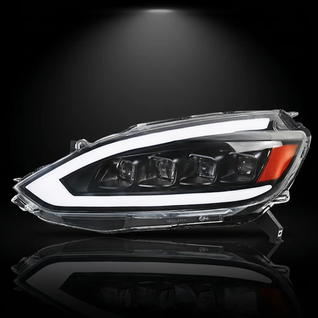 New 4 Projector Lens LED Headlight for 2016 2019 12V H7 Bulb Car Front Lamps Assembly