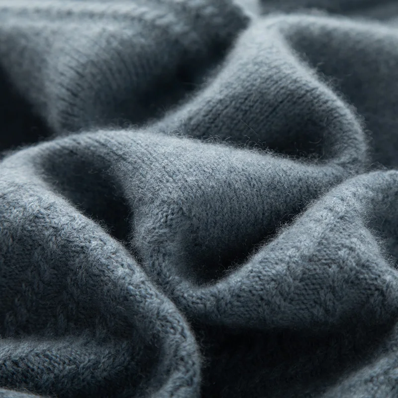 Suéter pulôver com decote em V engrossado para homens, suéter pulôver de malha 100% caxemira, suéter base quente de manga comprida outono inverno