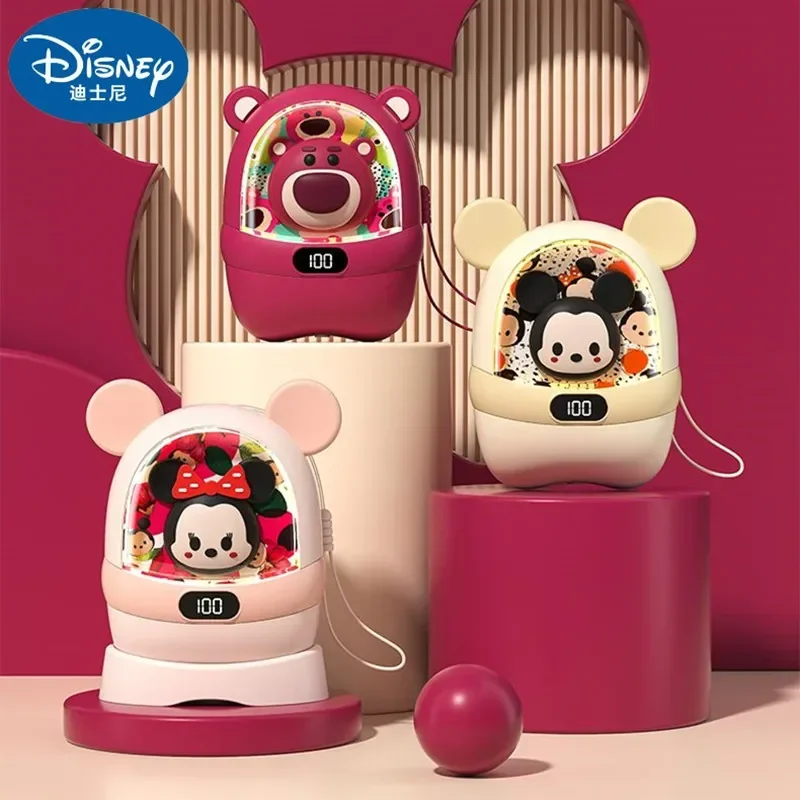 New Disney Strawberry Bear Mickey 2-In-1 Rechargeable Hand Warmer Cute Night Light Cartoon Portable Digital Display Screen