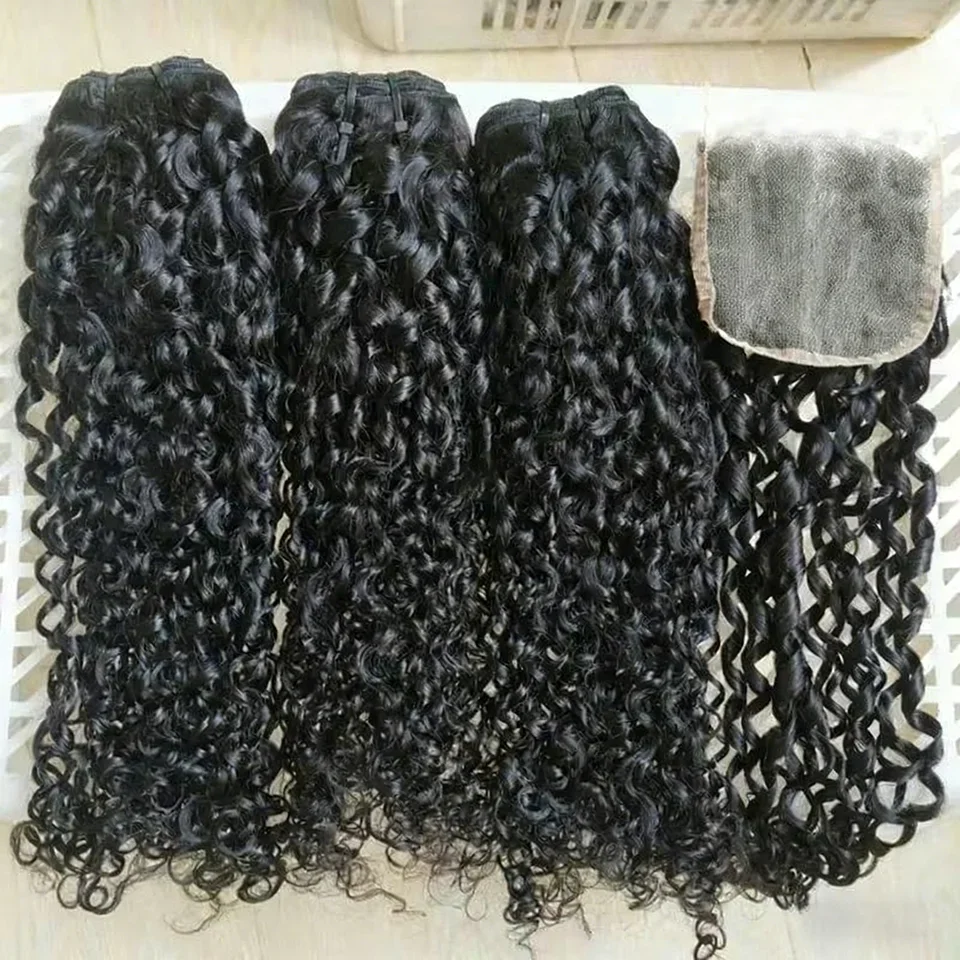 Großhandel Burmesische Pixie Curly Bundles mit HD Lace Closure Echthaar-Bundles Angebot Vietnamesische Rohhaar-Bundles Spirallockiges Haar – Detail 1
