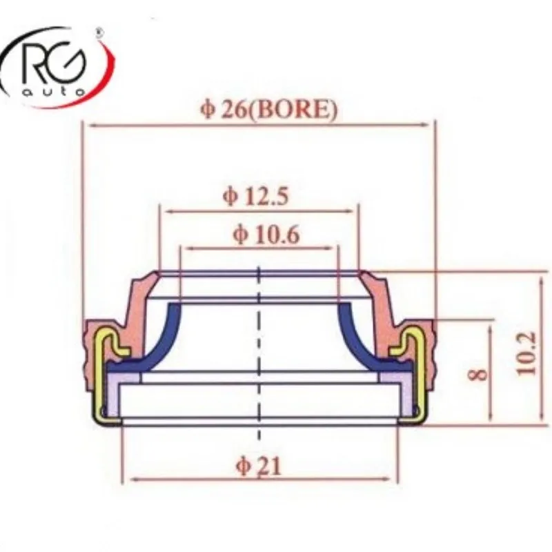 car air conditioning compressor oil seal shaft seal LIP TYPE Rubber-mounted  shaft seal for ND 10PA15C/VF2 R134a,compressor