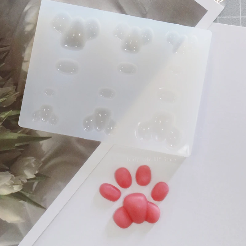 Resin Clay To Make Silicone Mold for Simulated Cat Paw Pads Wool Felt Poke Polymer Clay DIY Animal Paw Modeling Mold