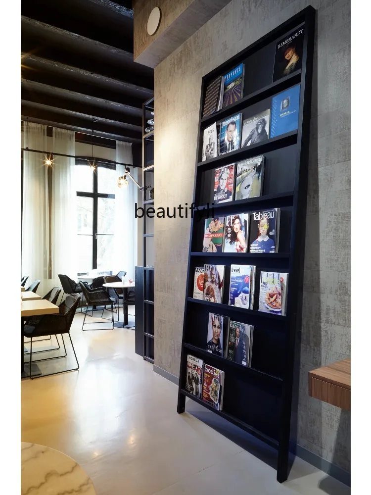 Customized  Modern Simple and Light Luxury Book Shelf Floor Shelf Magazine Storage Rack Promotional Display Shelf CD Holder