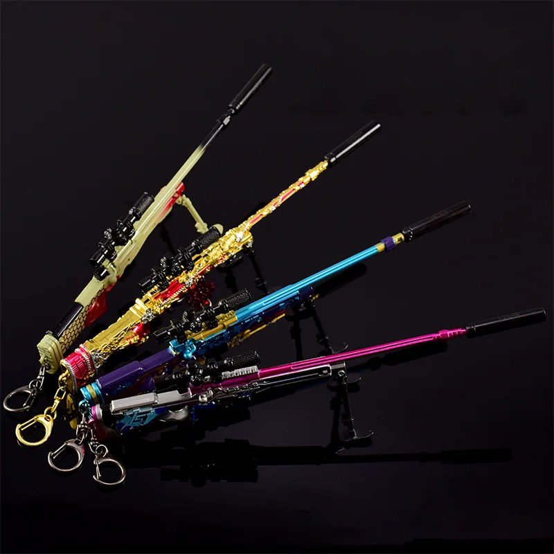 

Delta Force Gun Keychain Game Peripherals AWM Original Skin Toy Gun Model Craft Ornaments Collector's Edition Sniper Rifle Model