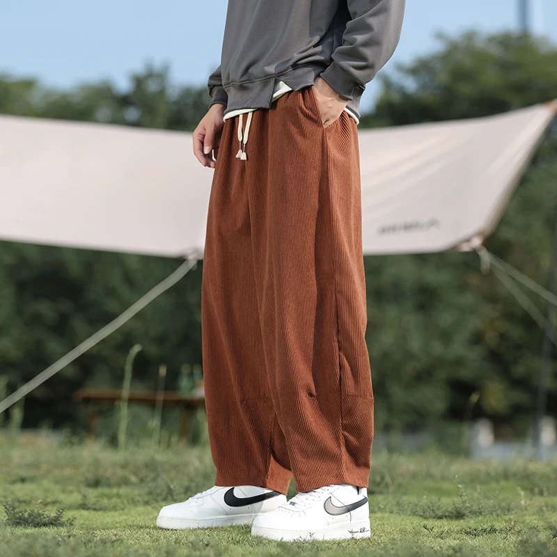 M-XXXXXL Pantaloni di velluto a coste da uomo taglie forti Casual Streetwear Lavoro Elastico in vita con pantaloni con coulisse Pantaloni eleganti da lavoro 5XL