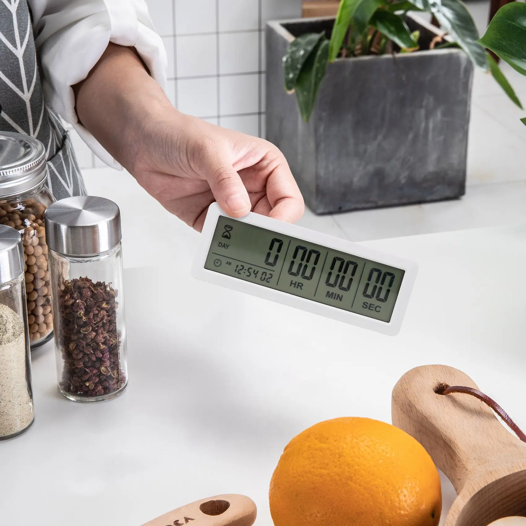 Big Digital Countdown Days Timer Clock - 999 Days Count Down Clock Timer for Graduation Lab Kitchen (White)