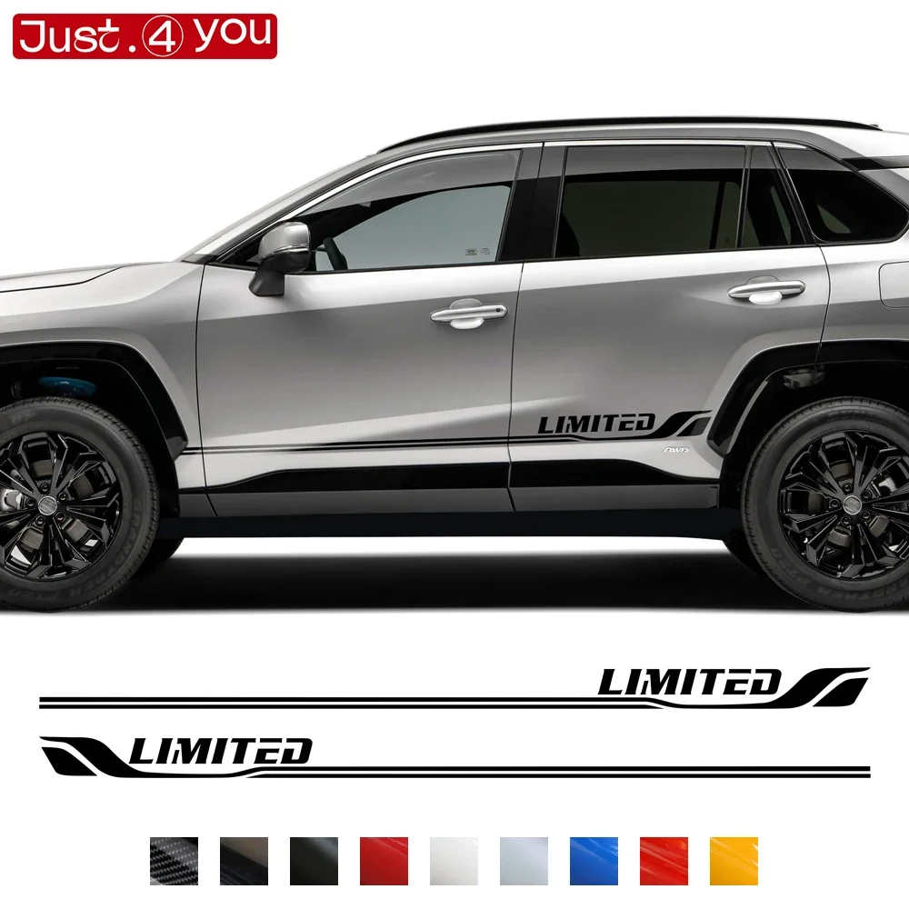 

2pcs for Toyota RAV4 XA50 XA40 Car Door Side Body Decal Stripe Skirt Stickers LIMITED Graphics Accessories