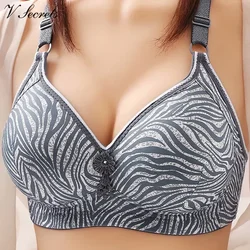 Mother Women Bras Corset Seamless Breathable Bralette Gather Push Up Zebra Stripe Wireless Underwear Lingeries Soutien Gorges