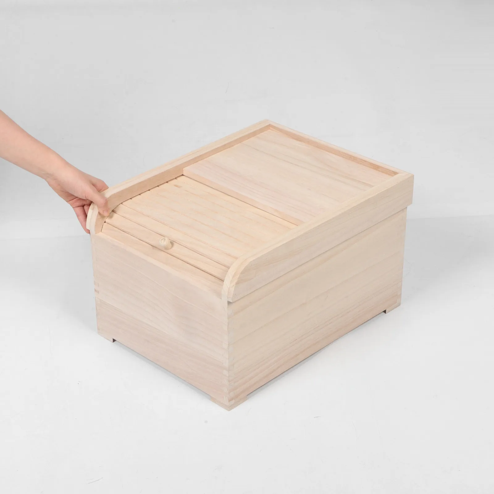 

15Kg Wooden Rice Storage Container Solid Natural Wood Grain Storage Container for Kitchen Organization Fresh-Keeping Dry Food