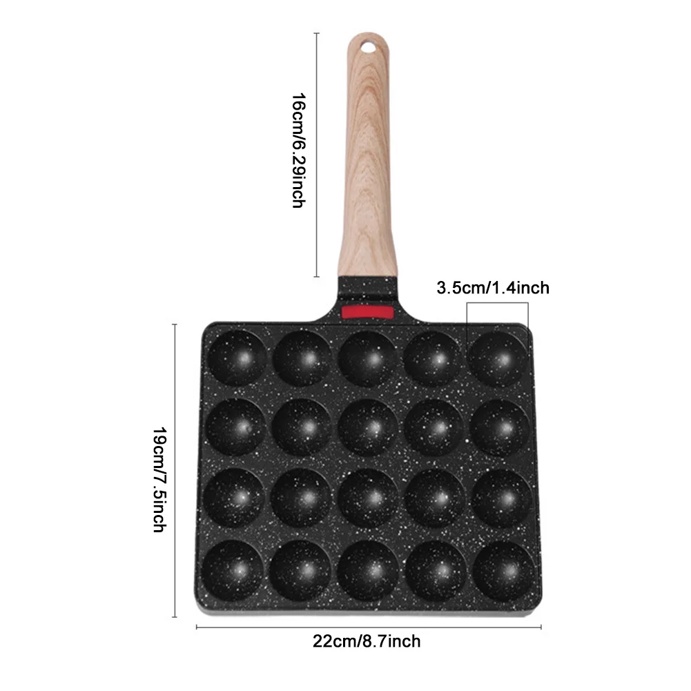 Nonstick Takoyaki Pan 20 Compartment Holes Takoyaki Grill Pan Plate Octopus Ball Baking Tray Perfect for Octopuses Balls Pancake