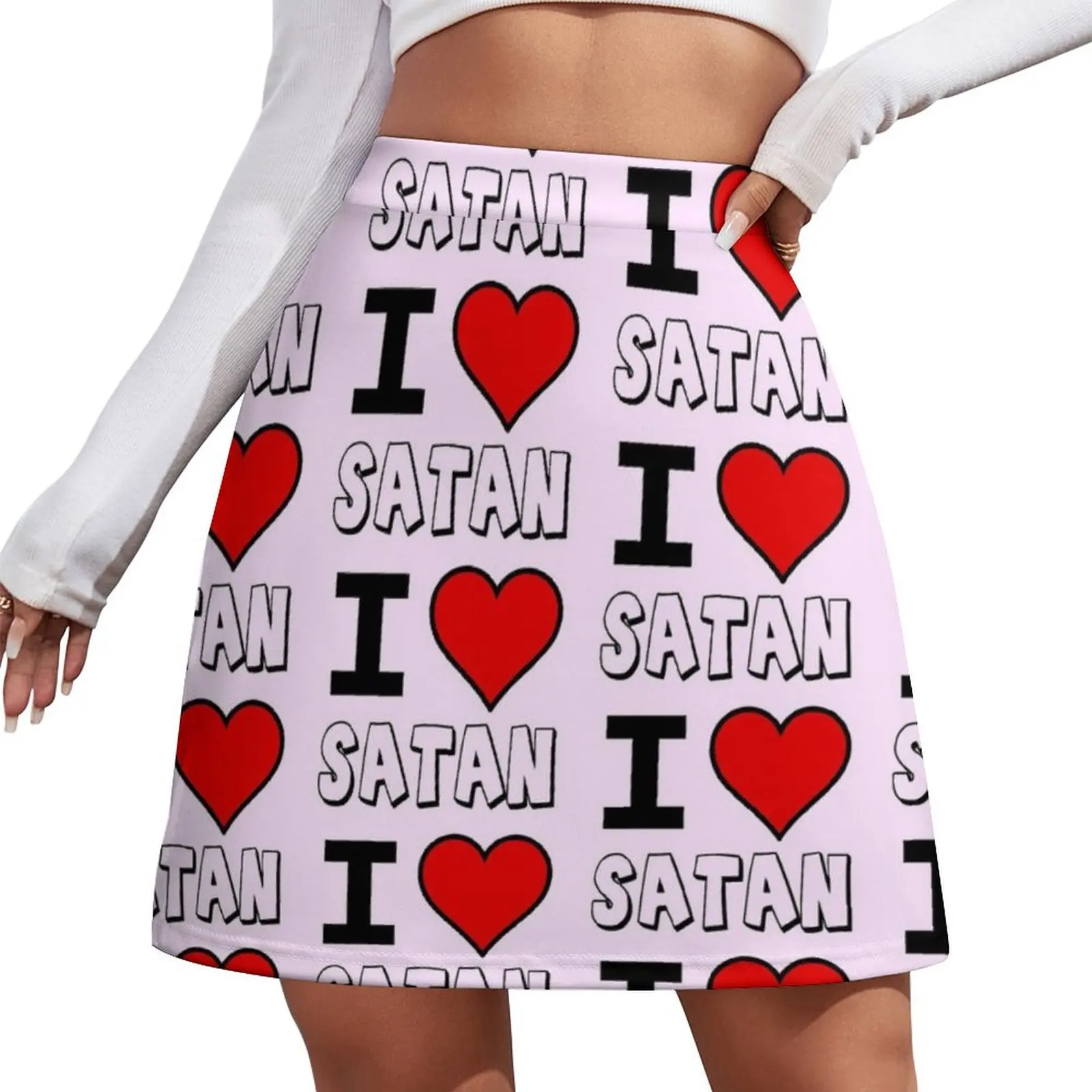 

I Love Satan Mini Skirt korean style clothes girls skirt elegant skirts for women