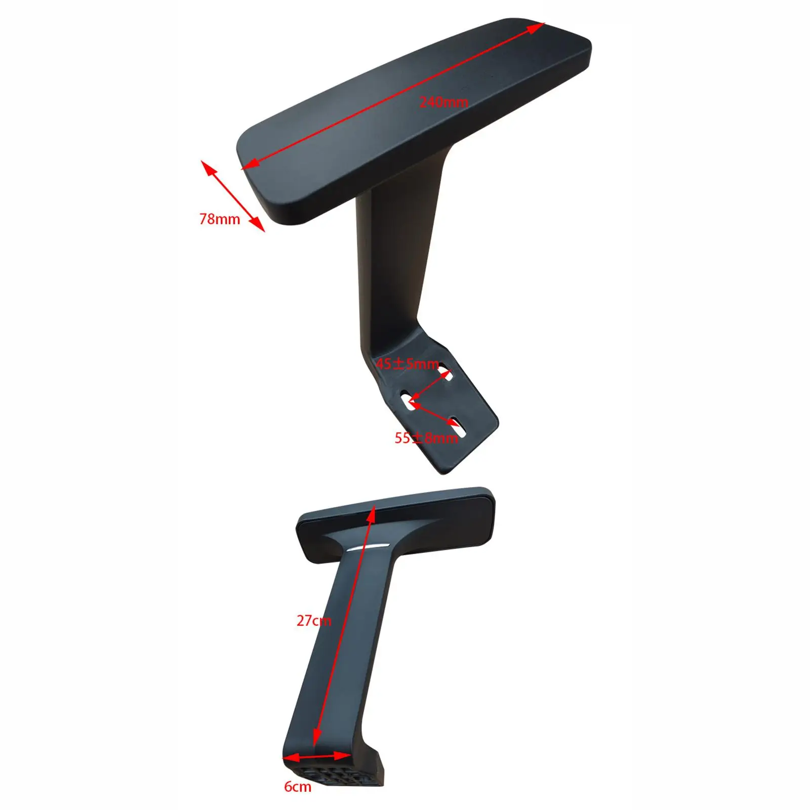 2x Apoios de Braço para Cadeira de Escritório, Suportes Ergonômicos Leves e Elegantes para Cadeiras de Conferência, Robustos para Sala