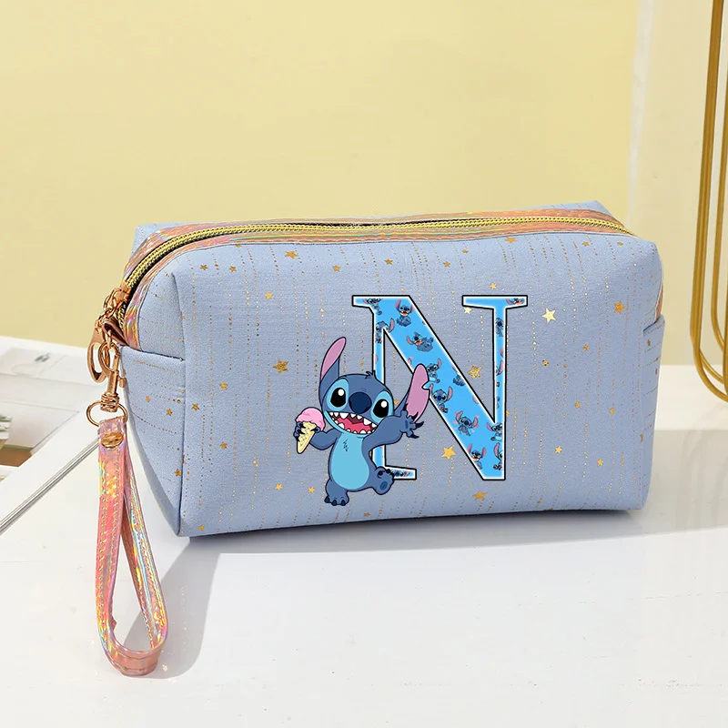 ديزني غرزة حقيبة مستحضرات التجميل نجوم تخزين أكياس النساء المحمولة السفر سستة ماكياج حقيبة أدوات الزينة سعة كبيرة رسالة أكياس A-z #4