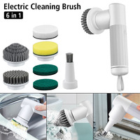 Handheld Cleaner Sink USB Type Bathroom Wash Brush Electric Cleaning Brush Kitchen Cleaning Tool Bathtub Brush 6-in-1