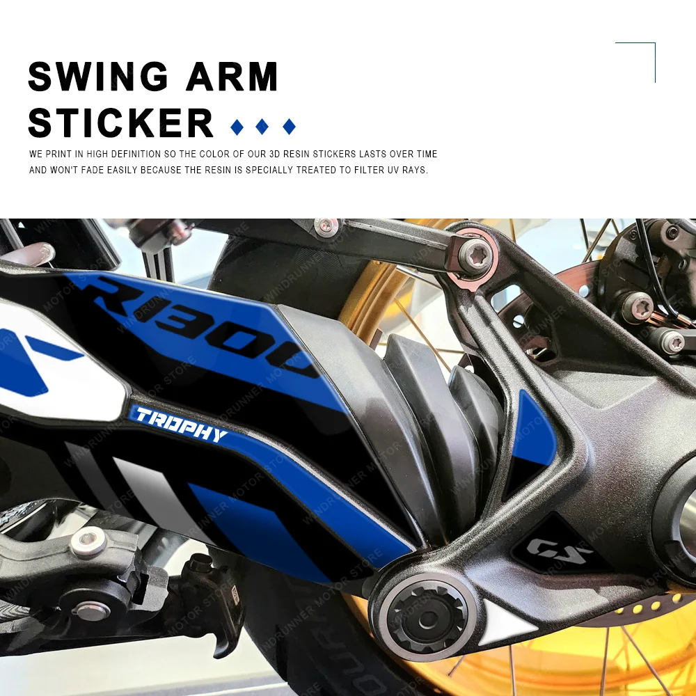 Motocicleta Swingarm Decal, Resina Epóxi 3D, Etiqueta impermeável, Acessórios, BMW R1300GS, 2023, 2024