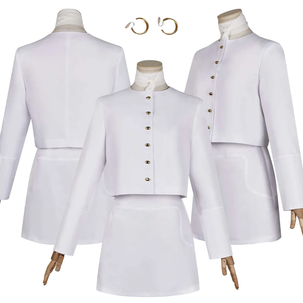 Sofia Cosplay Falcone Costume Villain Uniform White Suits Coat Skirt Earrings Outfits Halloween Carnival Party Fantasia Clothing