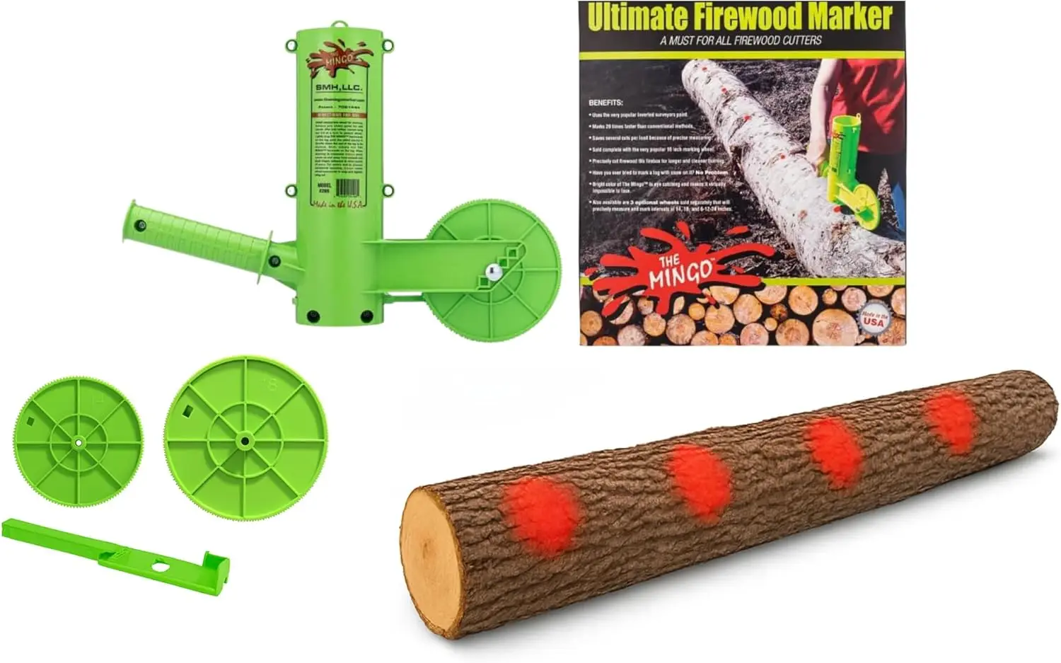 

Chainsaw Firewood Measuring Tool with 14", 16", 18" Markers – Precise Log Cutter Accessory