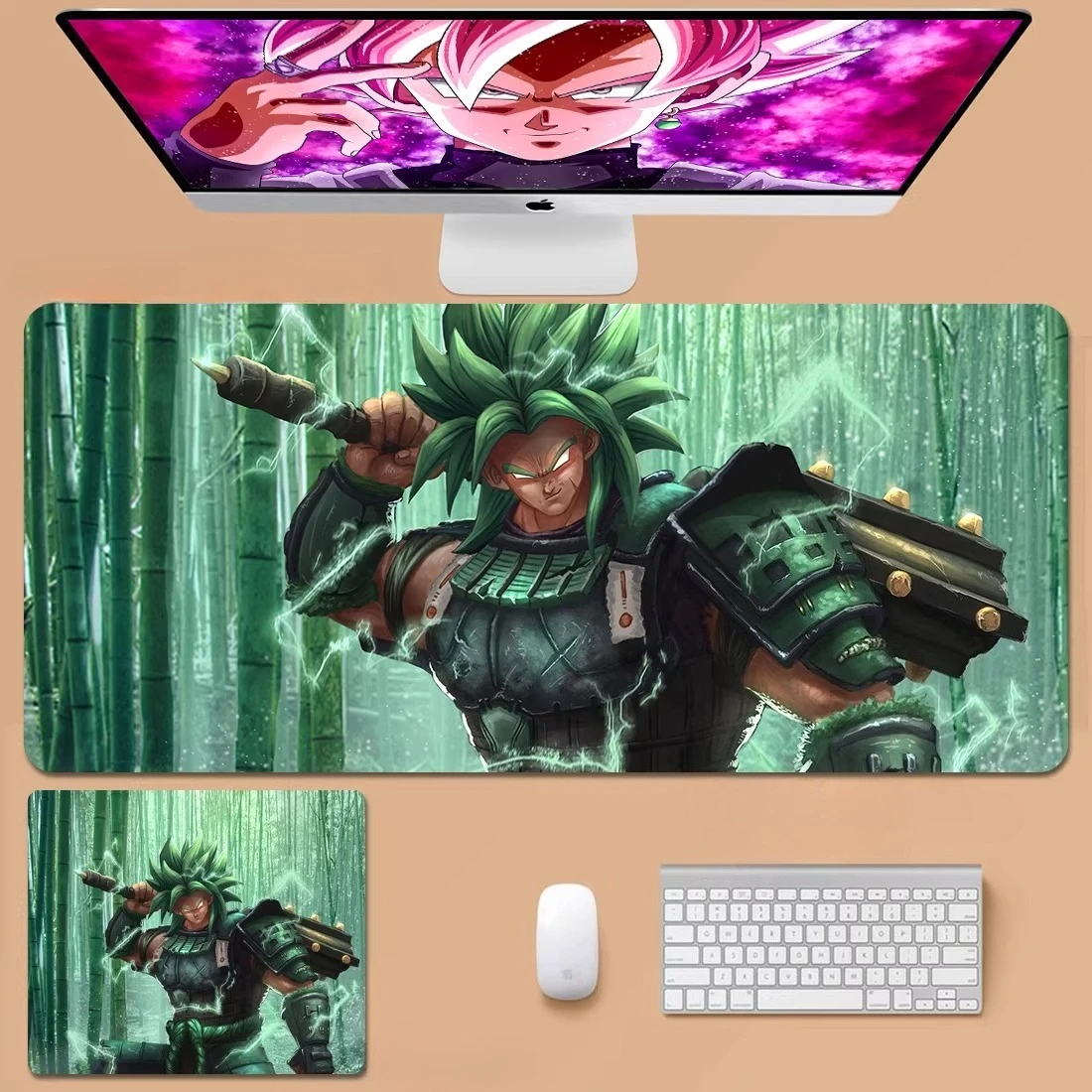 Hochauflösender Druck Dragon Ball Anime Zubehör Affenkönig Mauspad Vegeta Bulma Broly Übergroßes Tastaturpad Buch-Tischunterlage