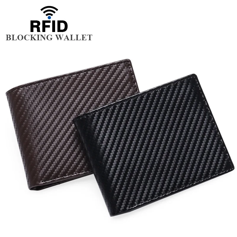 

Men's Wallet Solid Color Men's Short Tri-fold Business Wallet Horizontal Fashion Small purse Coin Purse card holder with Rfid