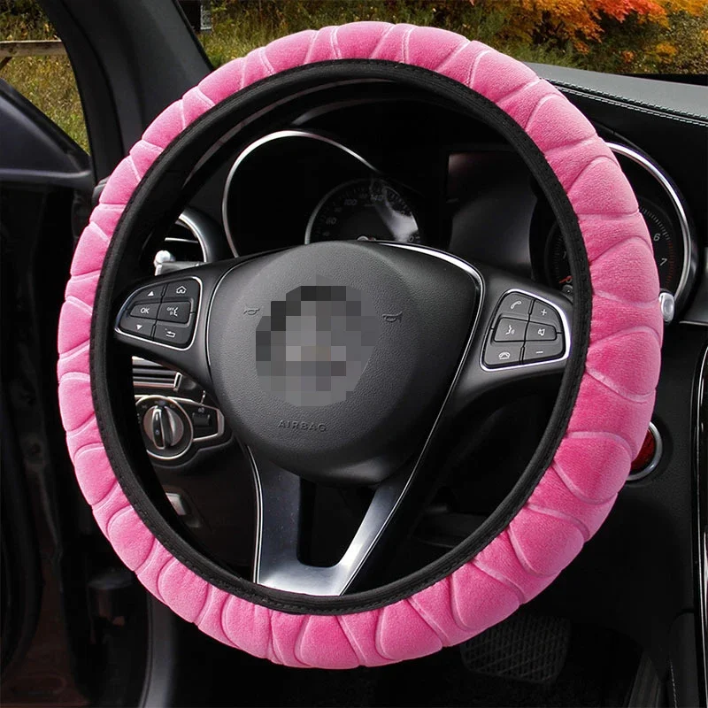 Soft Winter Warm Plush Car Steering Wheel Cover Universal 37-38cm Steering Wheel Cover for Car Auto Interior Accessories 7Colors