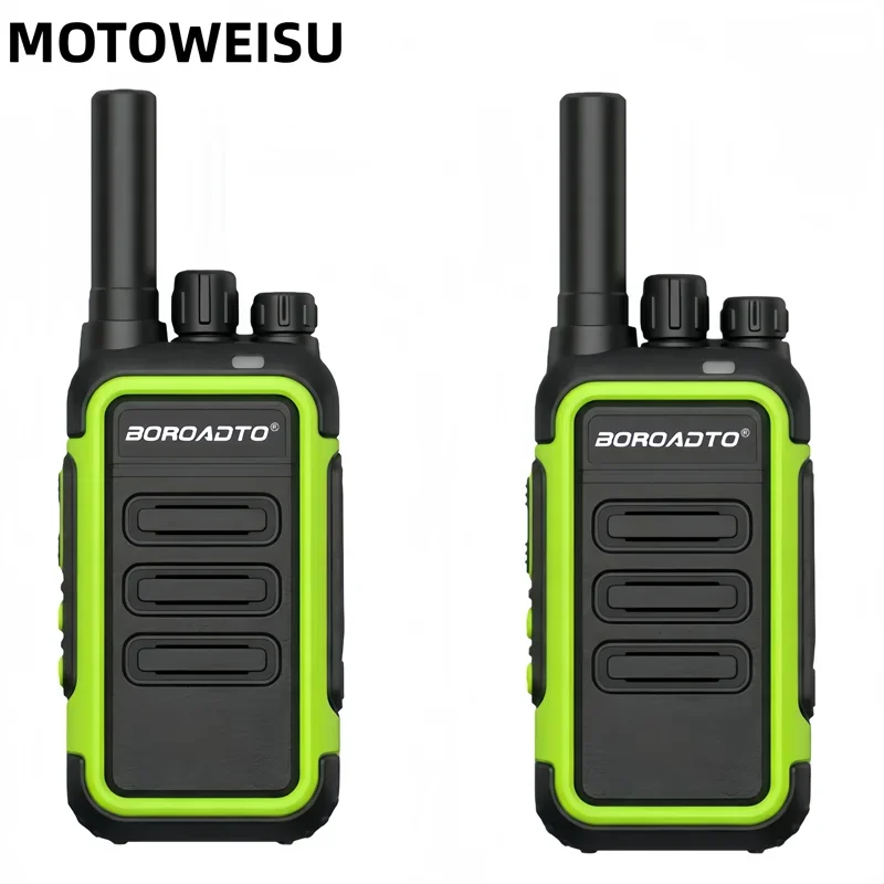 2PCS Portable Mini Walkie Talkies UHF 400-470MHz PMR Two Way Radio Type-C Rechargeable Long Range Transceiver Outdoor Camping