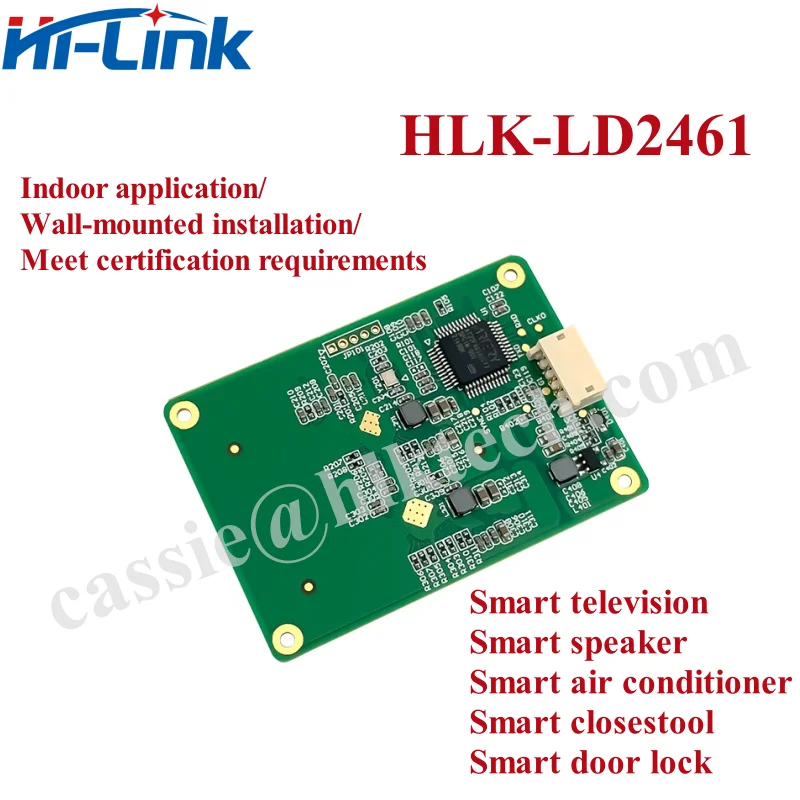 24G HLK-LD2461 Human Presence and Moving Micro-motion mmWave Sensor Tracking Module for Distance Angle and Speed