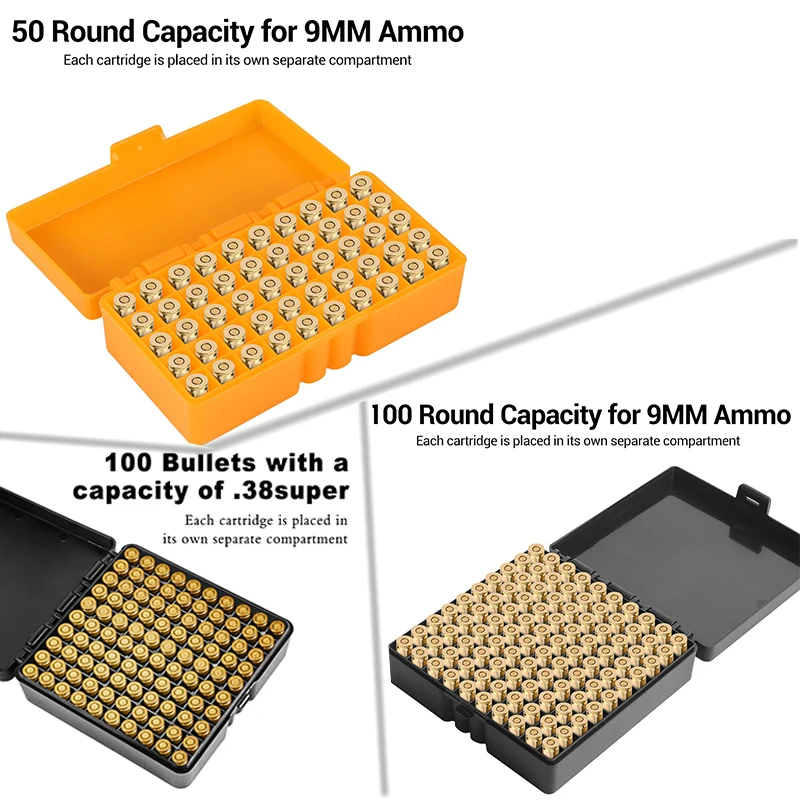 Контейнер для боеприпасов, 50/100 патронов, 9 мм, 223, 38 дюймов