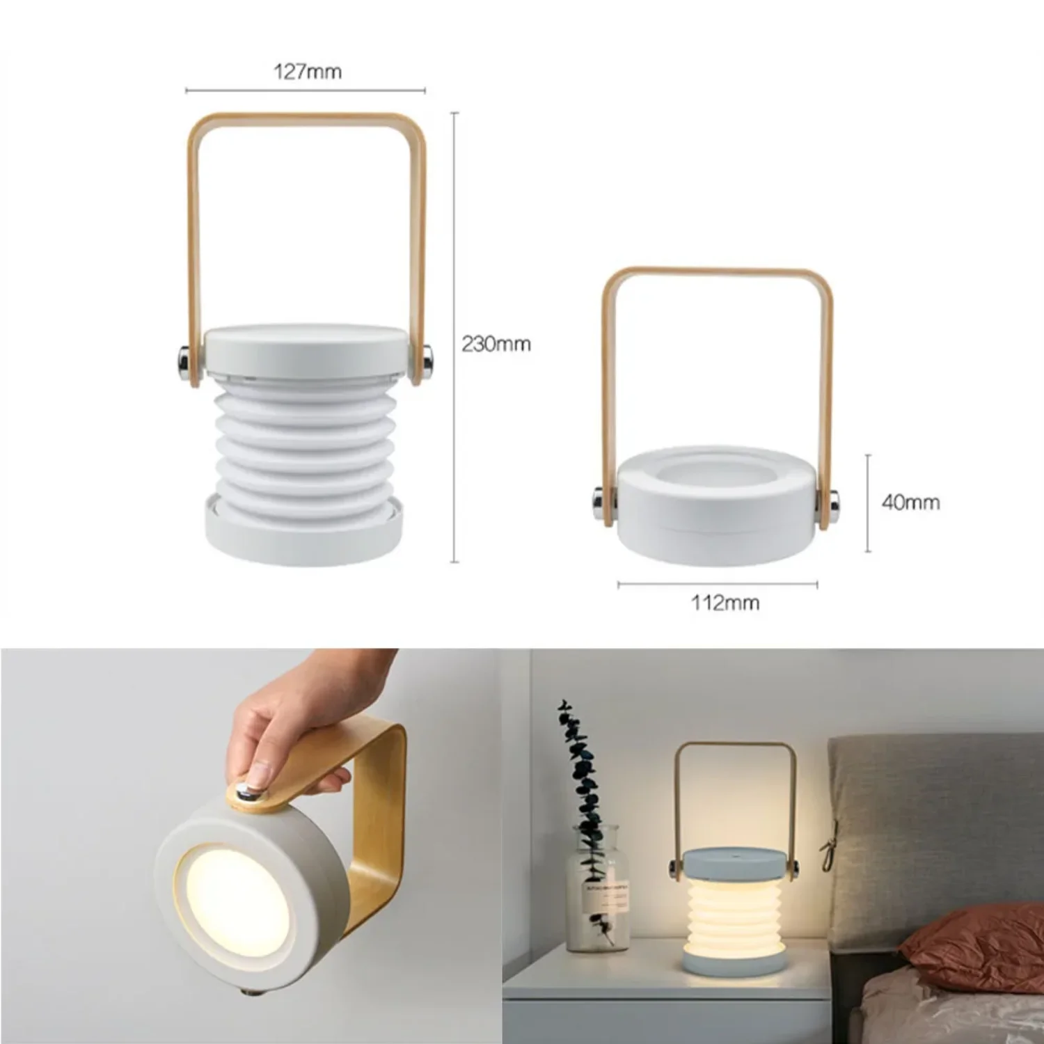 USB Rechargeable Tables Lamp  Fold-able LED Bed Bedside Lamp Desk Reading Night Light  Decor Lighting Lamp