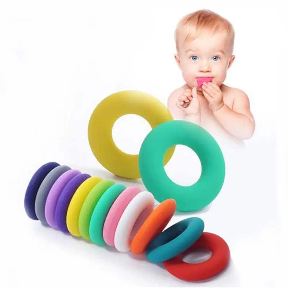 

19Pcs Exquisite Design Silicone Baby Teething Circle Elastic Tear Resistant Chew Ring for Infant Oral Development