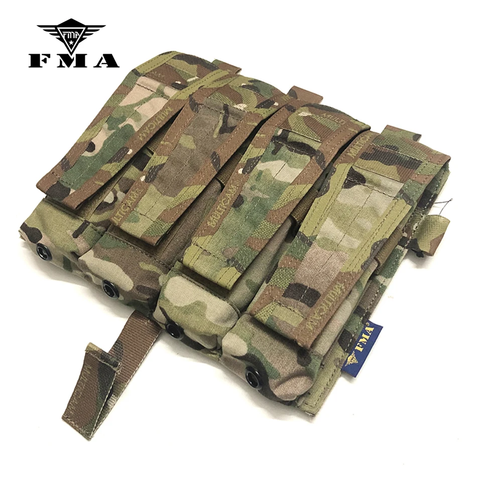 FMA Multicam New MP7 Quadruple Magazine Pouch Molle 500D MC for Tactical Vest AVS JPC2.0 Vest Front Panel