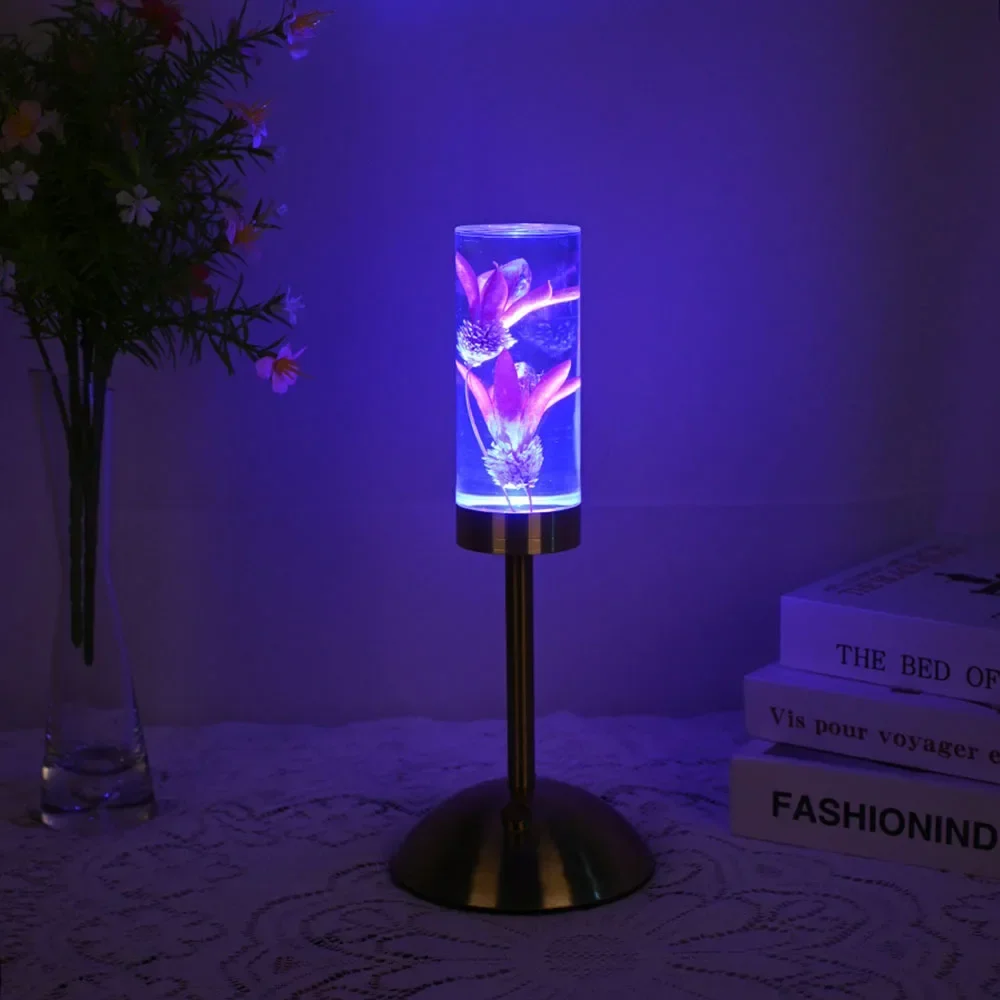 LED Table Lamp Creative Dimming Night Light Immortal Flower Desk Lamp for Bedroom Bedside Atmosphere Lamp Decorative Ornaments