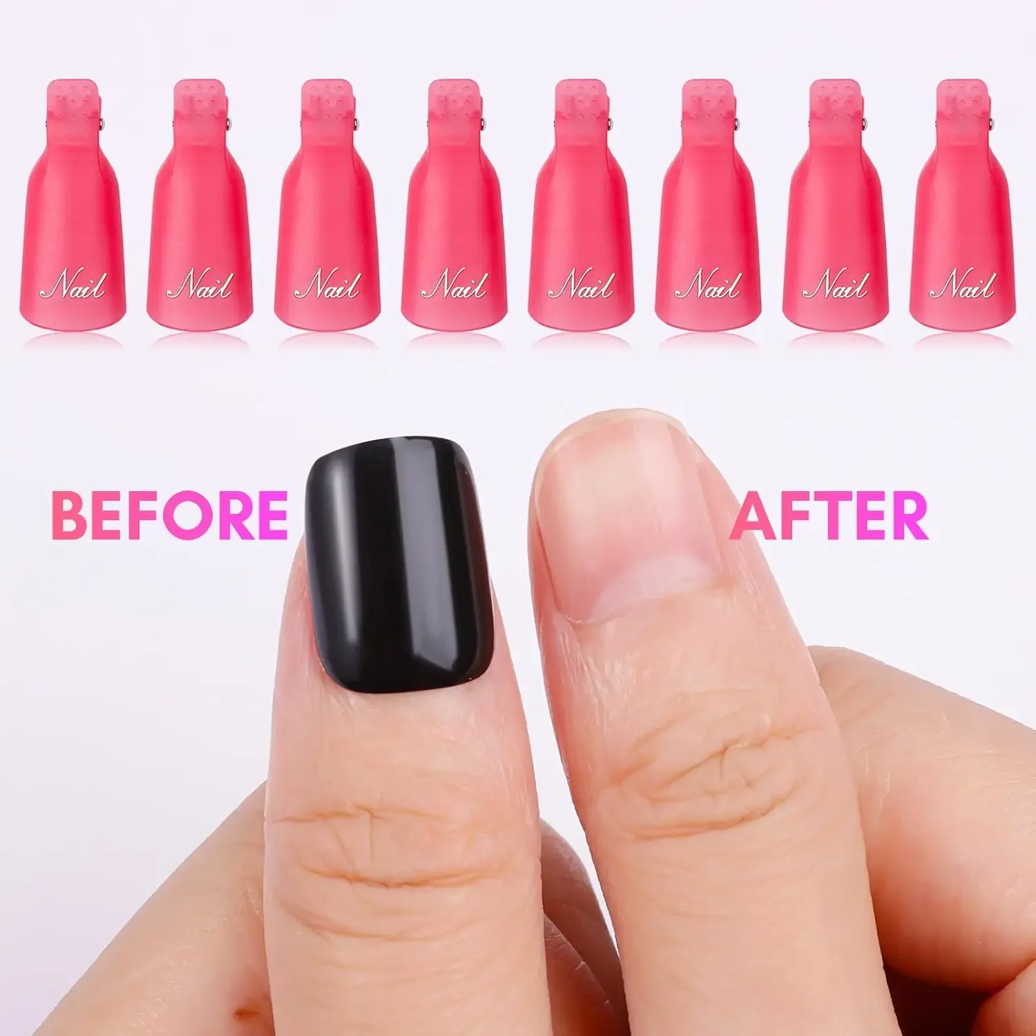 مجموعة مشابك أظافر قابلة لإعادة الاستخدام مكونة من 10 قطع لإزالة فن الأظافر الأكريليك وطلاء الأظافر - مجموعة أدوات احترافية لإزالة الأظافر