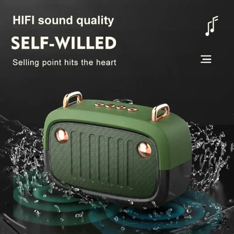 Mini Retro Wireless Speaker Stereo Bluetoot 5.0 FM RM Radio Vintage Speaker Travel Home Outdoor Portable Creative Gift TF Card