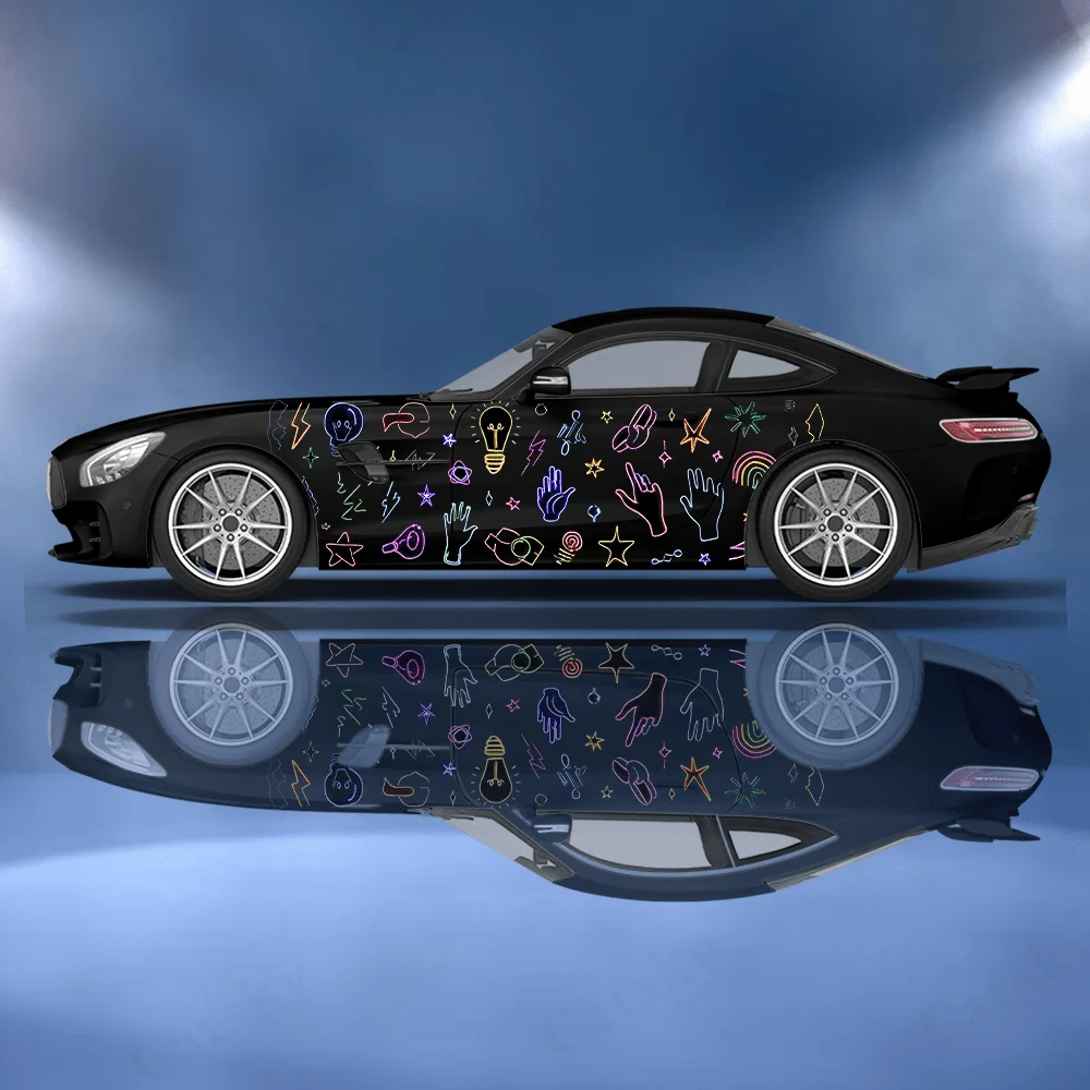 

Neon Hand Gesture Peace Sign Car Vinyl Wraps Decal Self-adhesive PVC Sticker Suitable for Trucks SUV Decoration Auto Accessories