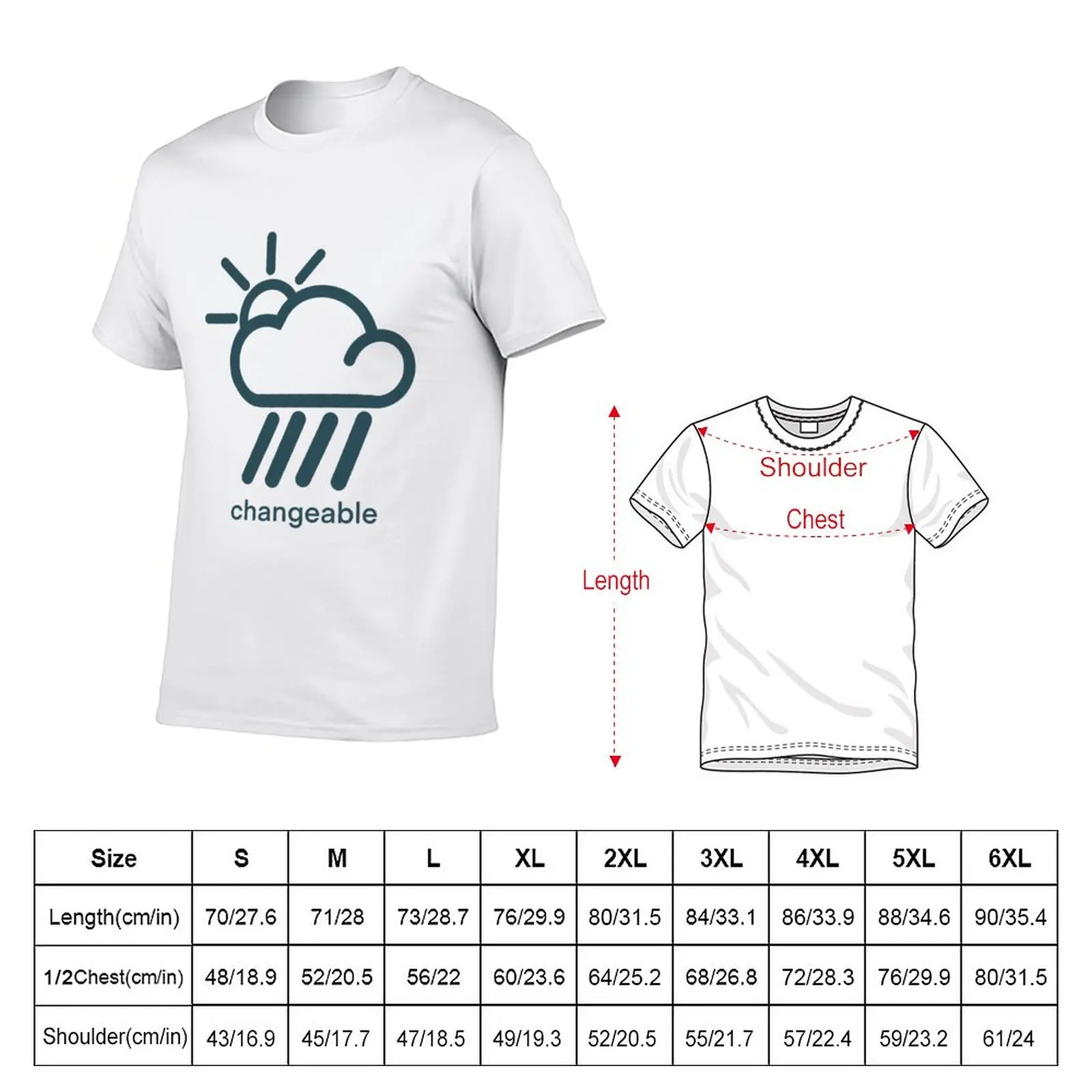 New ‘Changeable’ weather icon T-Shirt cute tops summer tops mens t shirts casual stylish