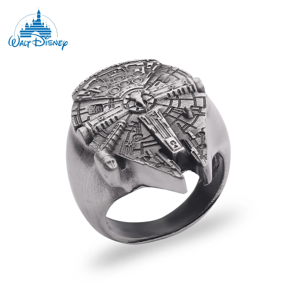 Disney Science Fiction Movie Star Wars Rings Vintage Punk Millennium Falcon Creative Finger Jewelry Men Rock Accessories