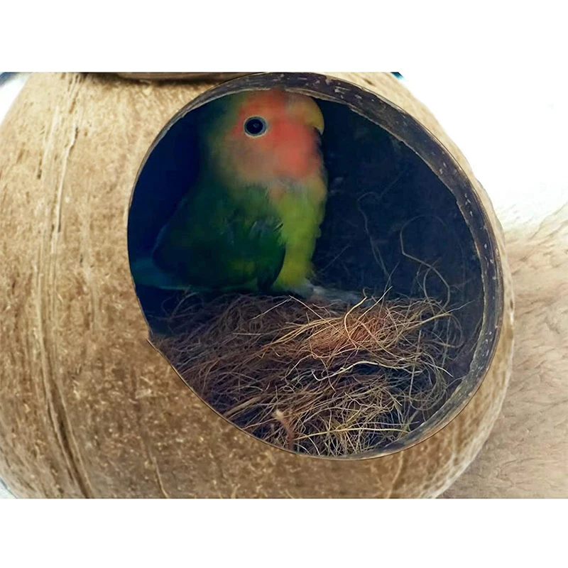 Włókno kokosowe domek dla ptaków naturalny materiał gniazdujący dla ptaków gołębie kanarki Finches papugi papugi dekoracja klatki dla ptaków