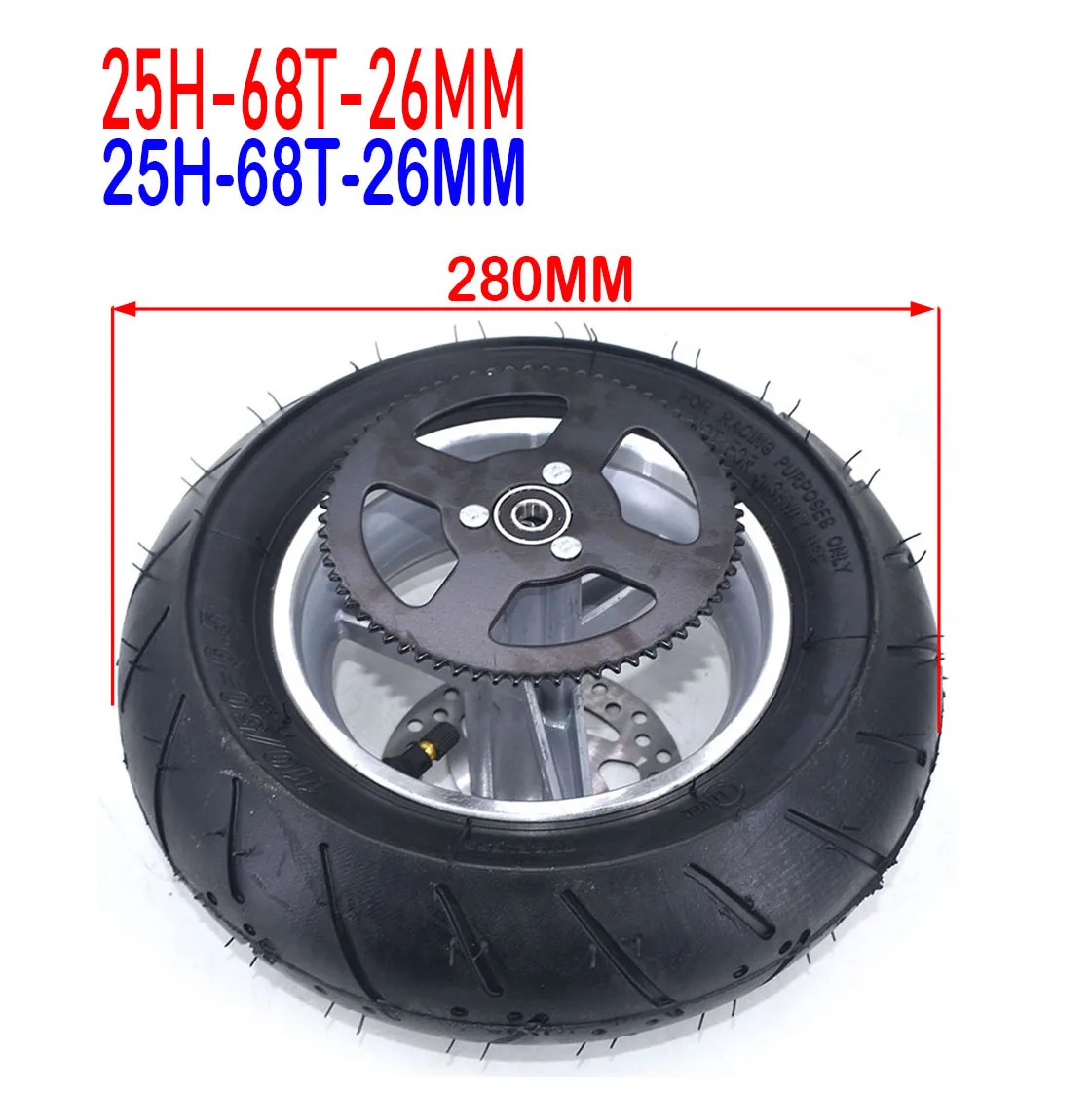 110/50-6.5 Rear Wheel Pocket Bike Good Quality Tyre With Tube Brake Disc Plate # T8F-54T Sprocket For 47cc 49cc Mini Motorcycle