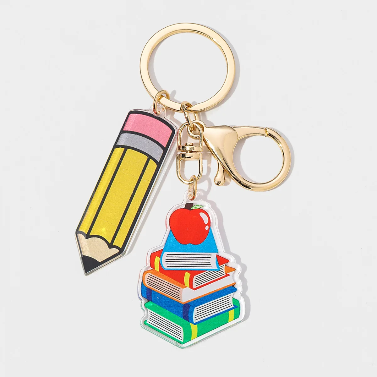 Happy Teacher Day KeyChain Pencil Handmade DIY KeyRing Women Man Accessories Jewelry Bag Pendant Family Gift