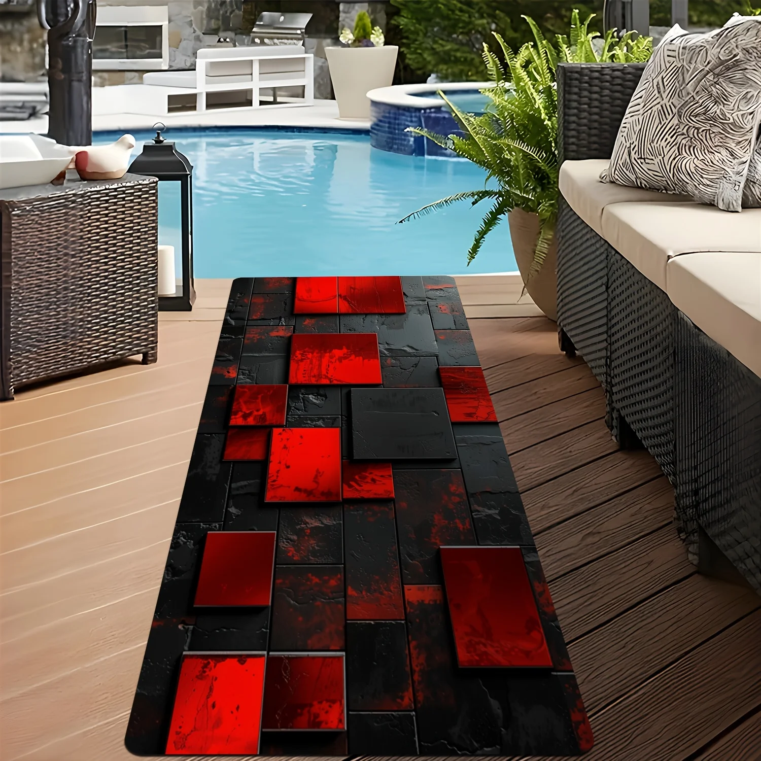 Kalın Kırmızı ve Siyah 3D Karo - Commercial Kitchen Tiles incelemesi ve fiyatı