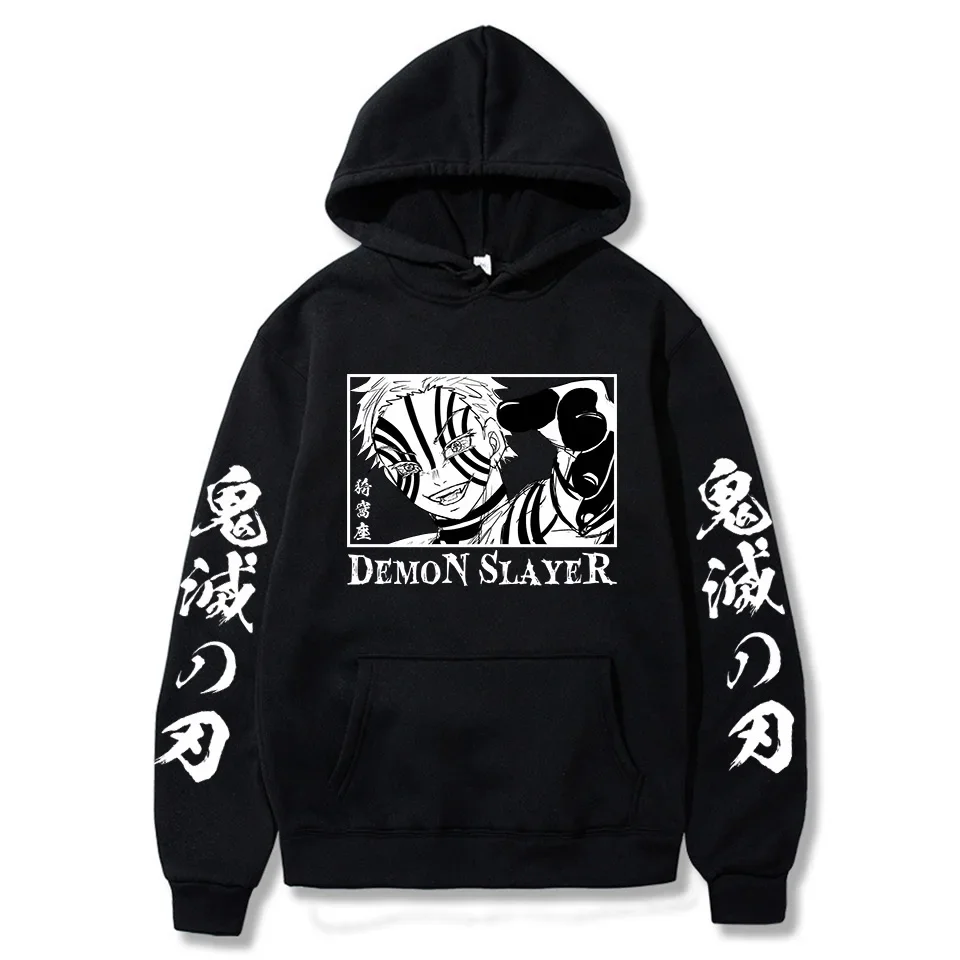 2024 Japanese Anime Demon Slayer Rengoku Akaza Twelve Kizuki Komaji Manga Hoodies Harajuku Cartoon Pullover Oversized Sweatshirt