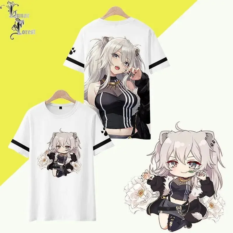 

Vtuber shishiro botan 3d printing T-shirt summer fashion round neck short sleeve popular japanese harajuku streetwear 2024